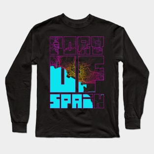 Port of Spain, Trinidad and Tobago City Map Typography - Neon Long Sleeve T-Shirt